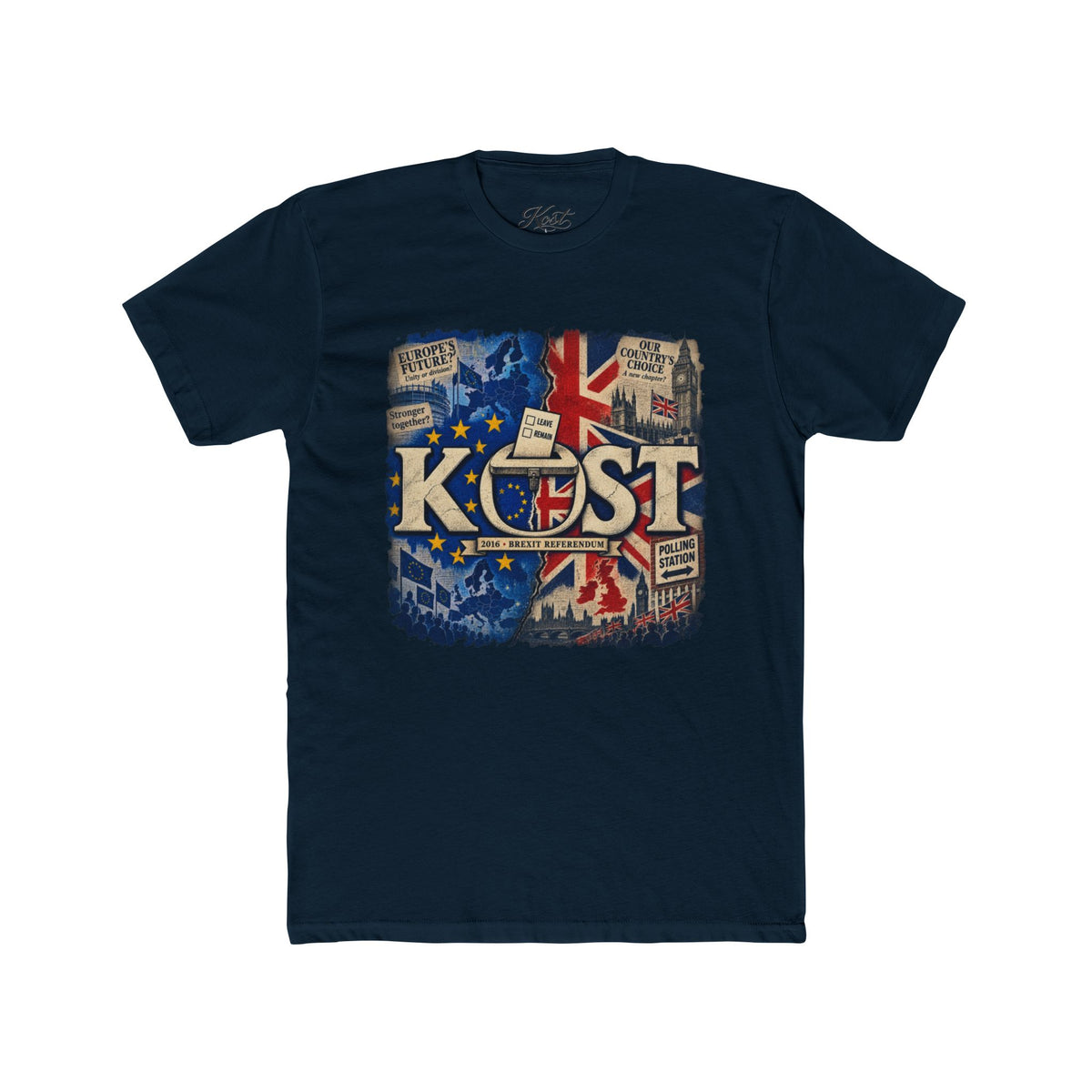 KOST Retro British-Inspired Graphic Tee — Vintage Union Jack Radio Design