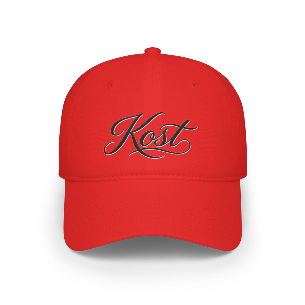 Kost Script Embroidered Baseball Cap — Classic Red Low-Profile Hat