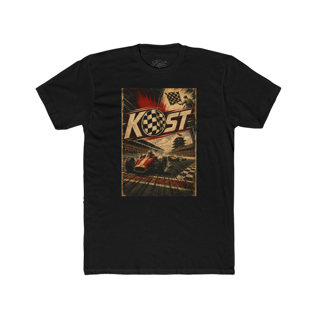 Retro Racing T-Shirt — "KOST" Vintage Checkered Flag Tee