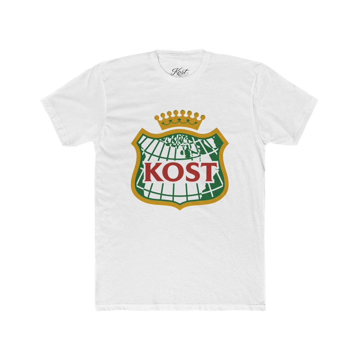 KOST Crest T‑Shirt — Vintage Crowned Globe Logo Tee