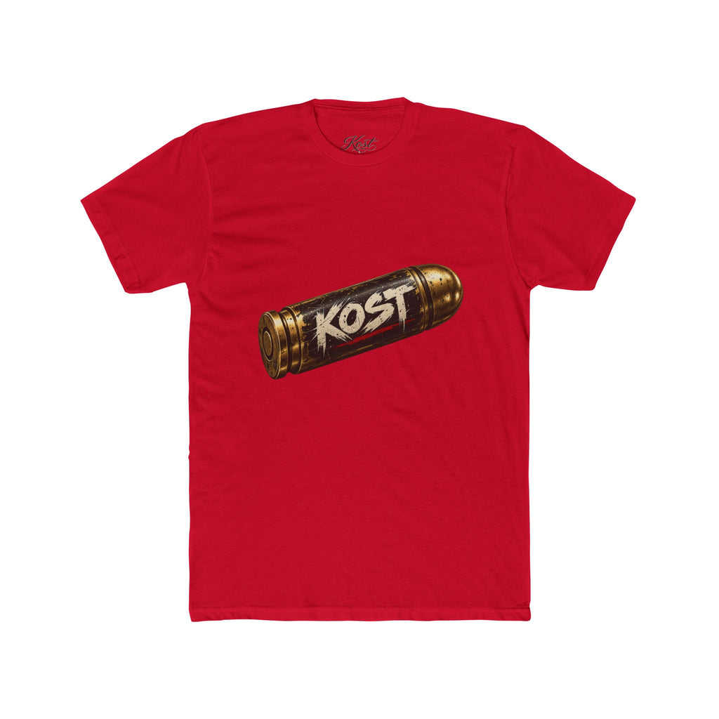Bullet Logo T‑Shirt — "KOST" Vintage Brass Bullet Graphic