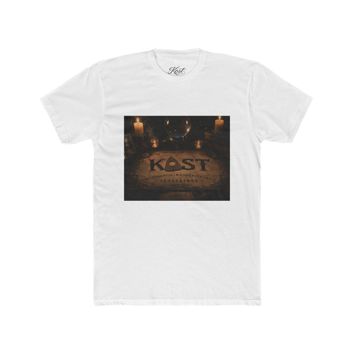 K-est Ouija Board T‑Shirt — Vintage Candlelit Spirit Board Tee