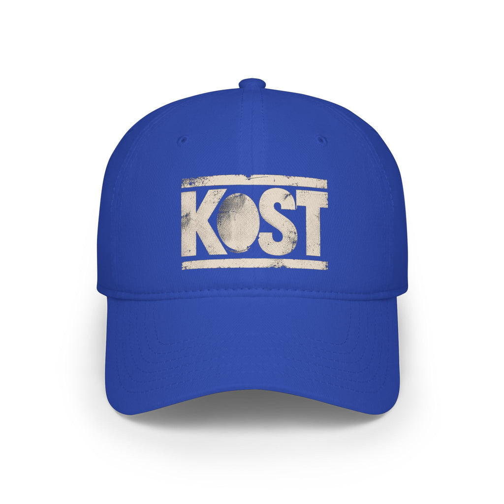 KOST Vintage Logo Baseball Cap — Distressed Red Low Profile Hat