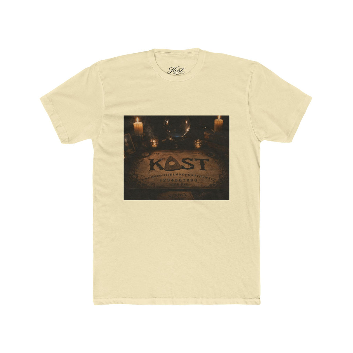 K-est Ouija Board T‑Shirt — Vintage Candlelit Spirit Board Tee