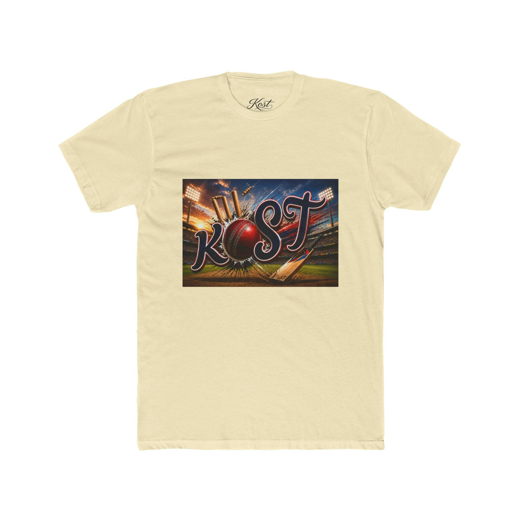 Rost Cityscape Crew Tee — Retro Neon Script Graphic T-Shirt