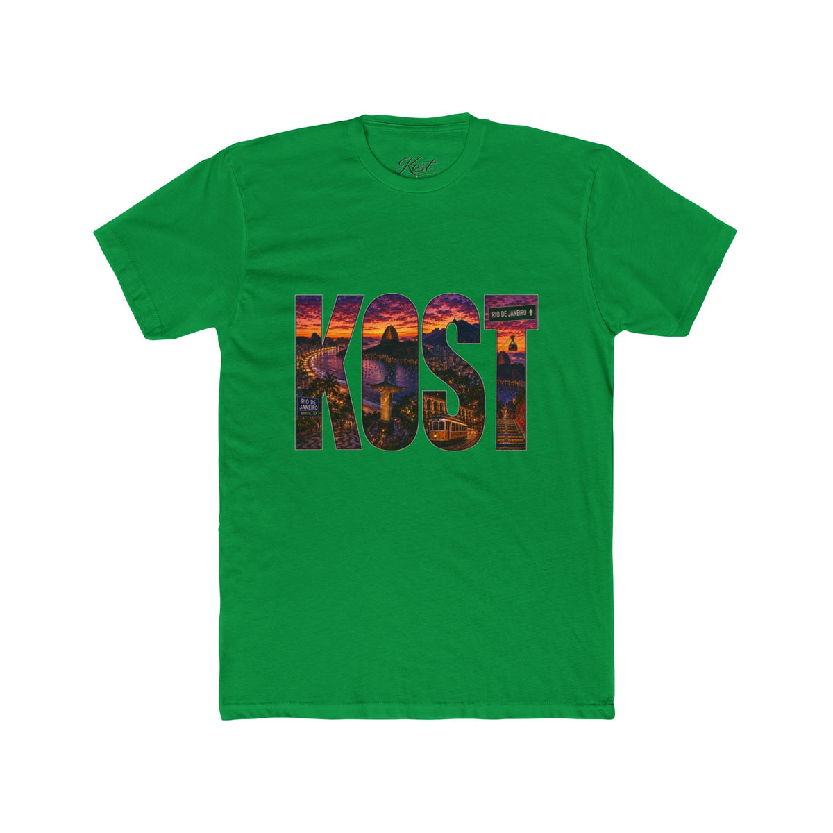 KOST Sunset Graphic Tee — Bold City Name Lettering T-Shirt