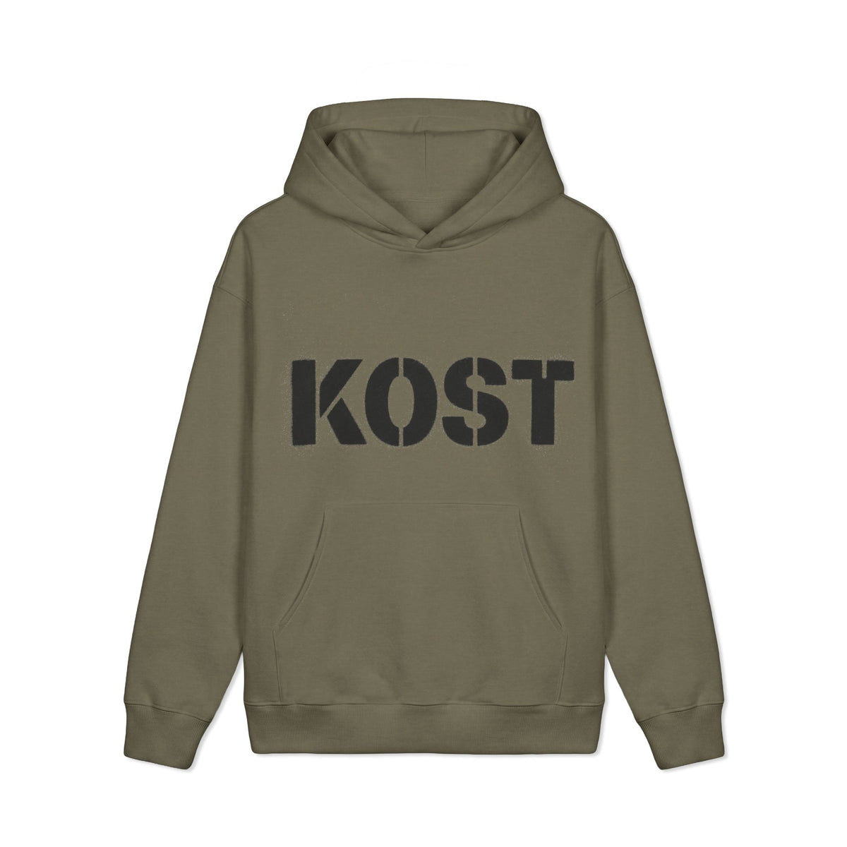 KOST Stencil Logo Hoodie — Vintage Military Streetwear Pullover