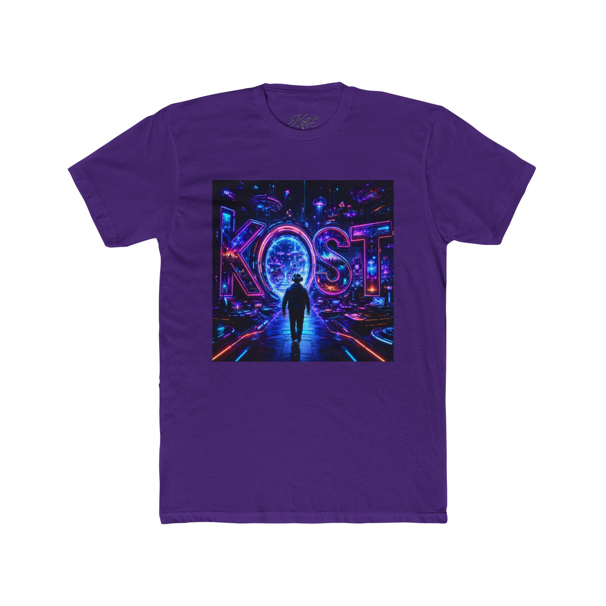 KOSTI Retro Futuristic Neon Tee — Lost Silhouette Vaporwave T-Shirt