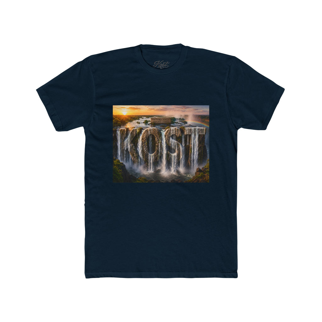 Coast Waterfall Graphic Tee — Scenic Sunset Nature T-Shirt