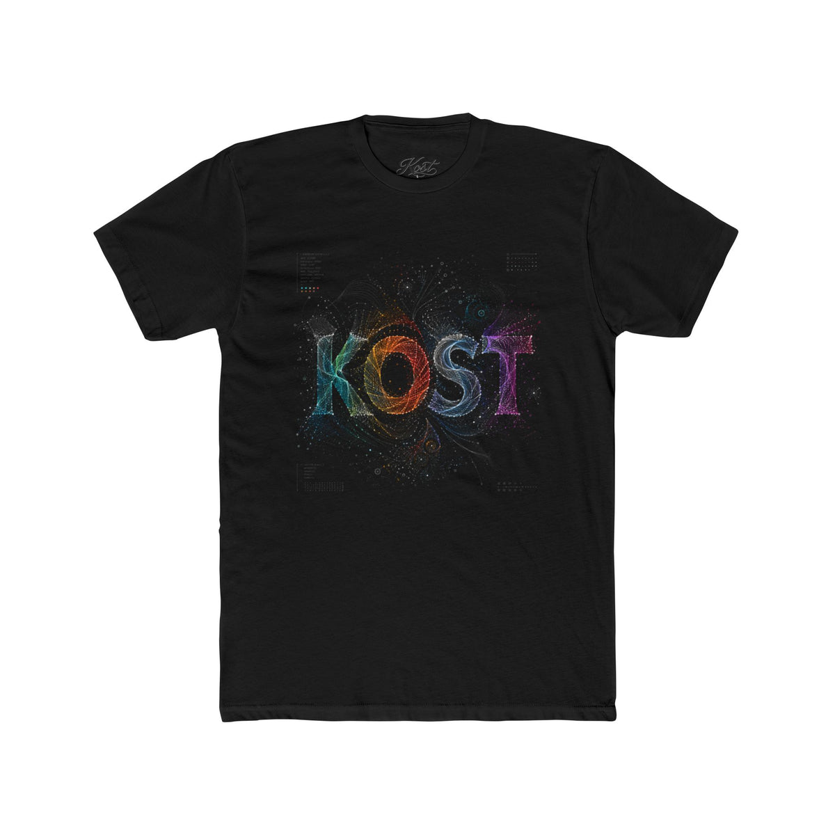 KOST Graphic Tee — Colorful Abstract Lettering Cotton T‑Shirt