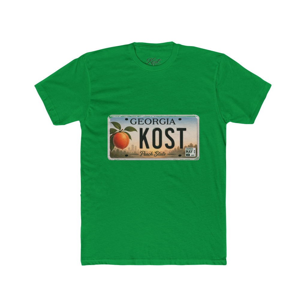 Georgia Peach License Plate T‑Shirt — KOST Personalized Retro Tee