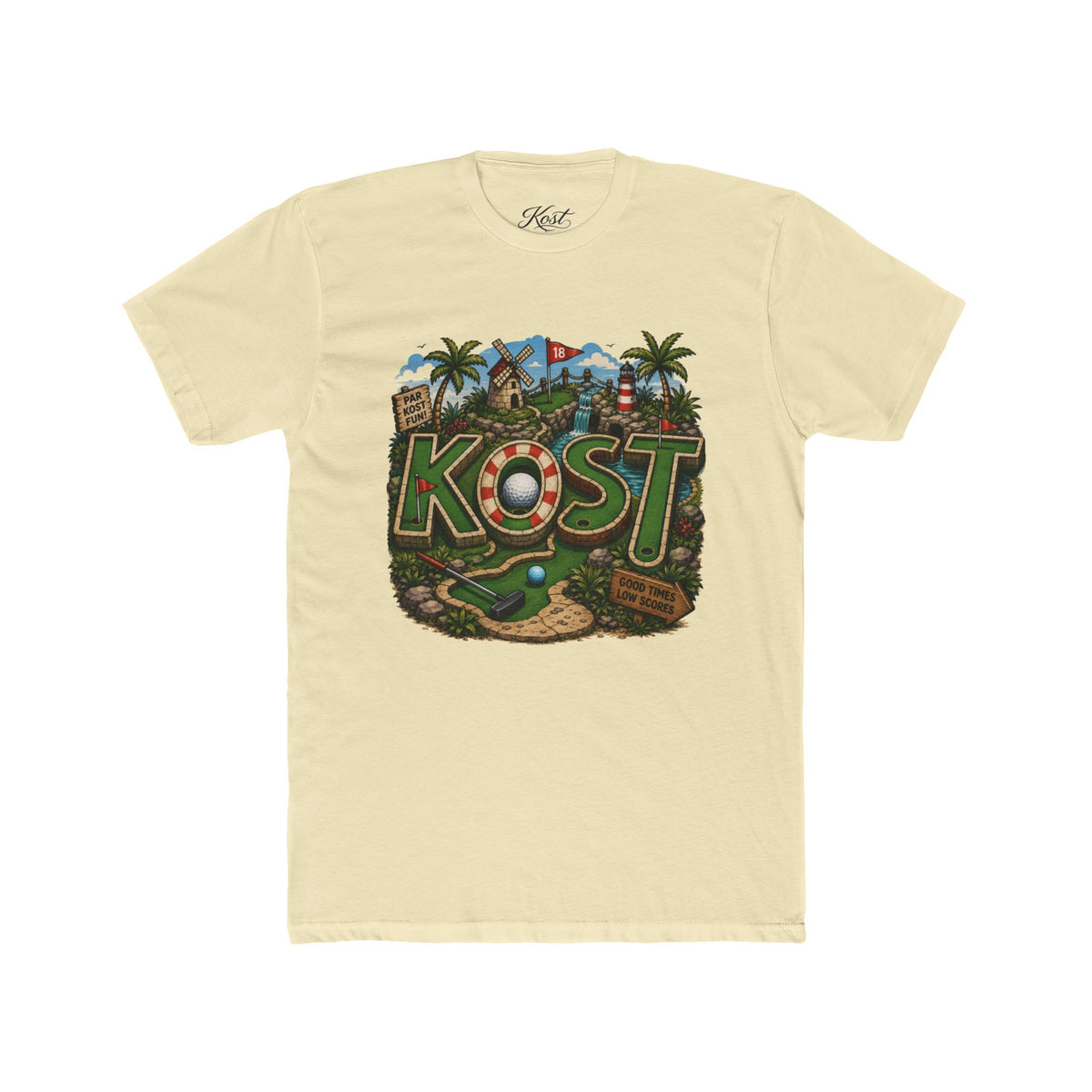 KOST Golf Course Graphic Tee — Vintage Island Mini Golf Design