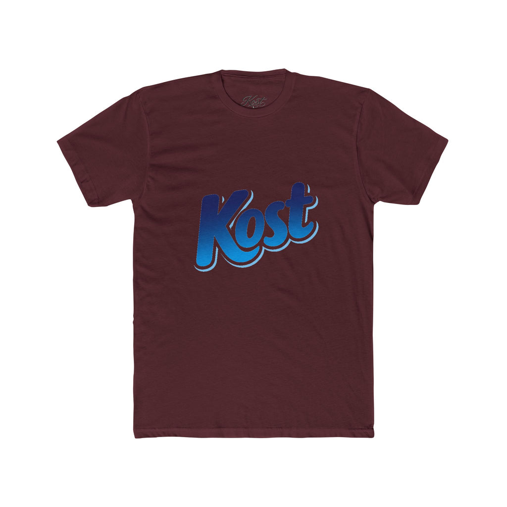 Kost Logo Tee — Retro Blue Script Graphic T-Shirt