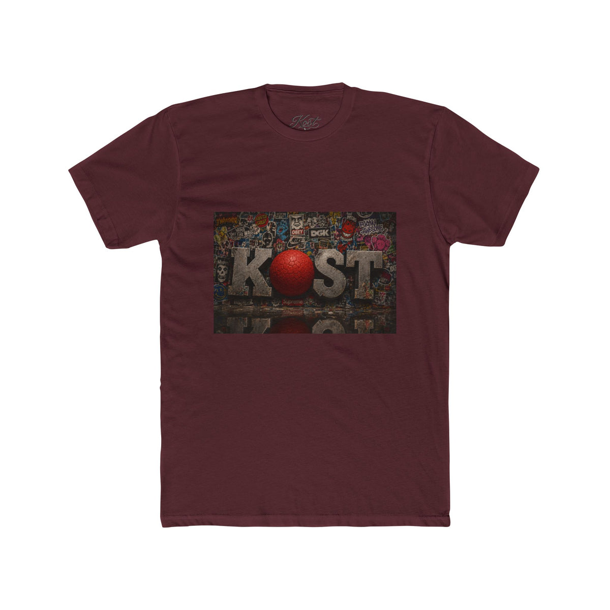 KØST Vintage Sticker Collage Tee — Red Heart Logo Graphic T‑Shirt
