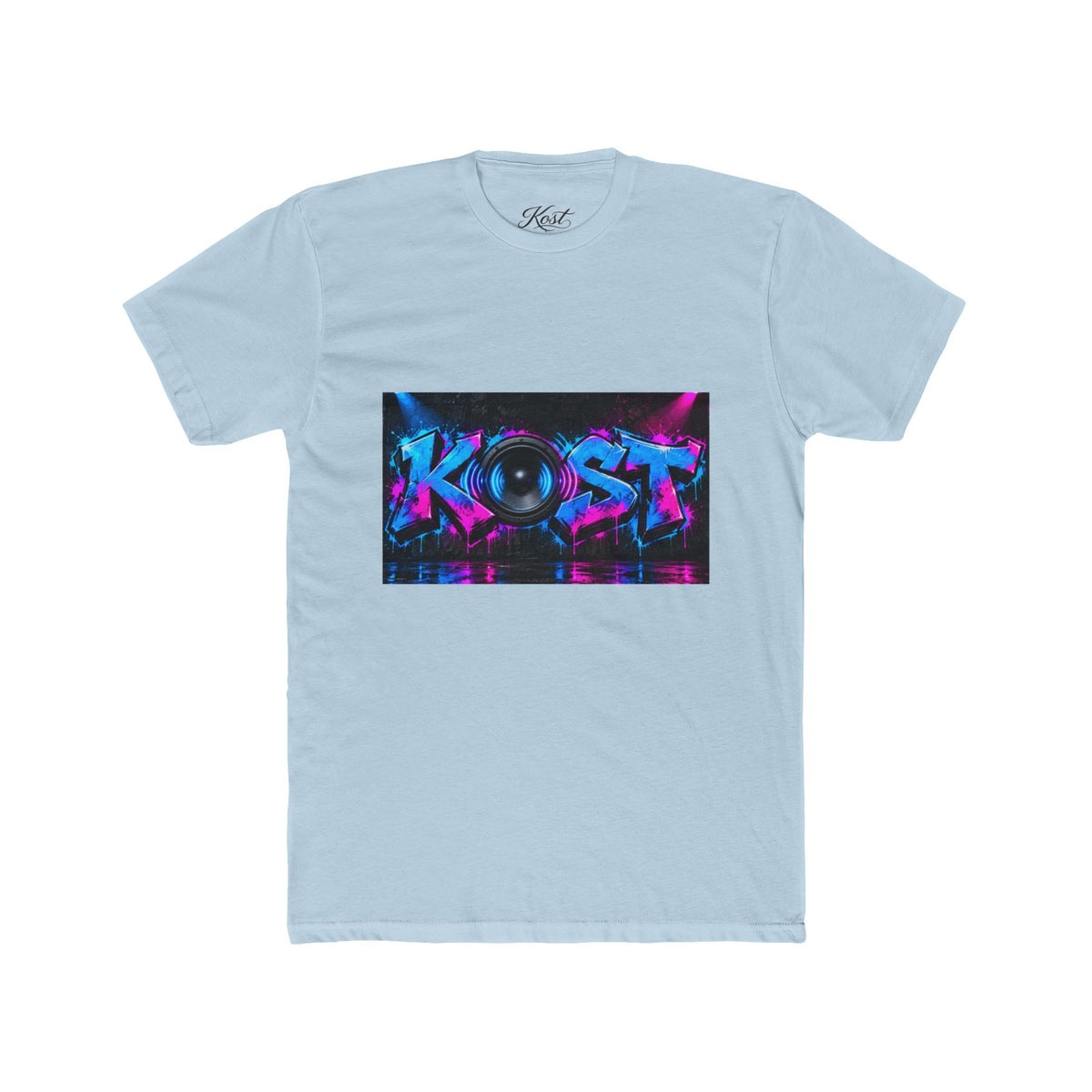 KOST Neon DJ Speaker Graphic T‑Shirt — Retro Vaporwave Music Tee
