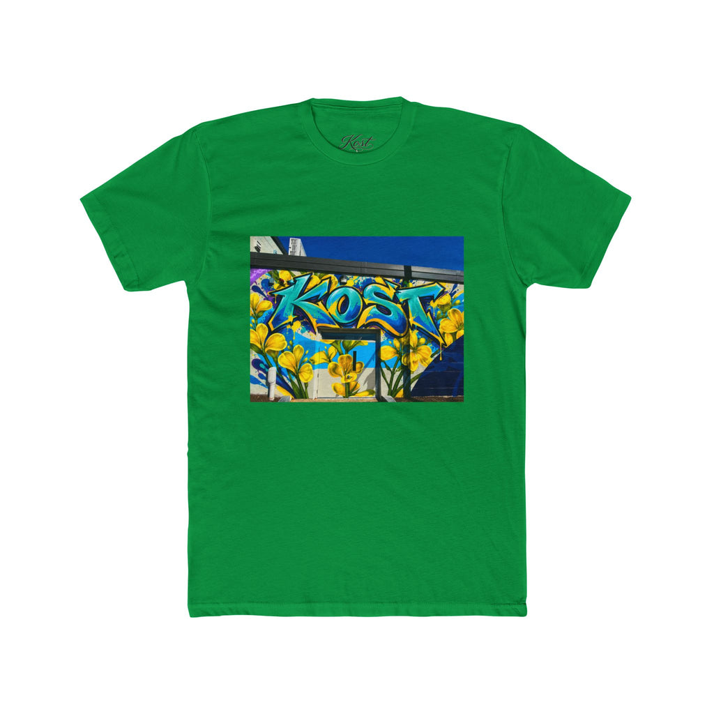 Graffiti 'KOST' Crew Tee — Urban Street Art Floral Graphic T-Shirt