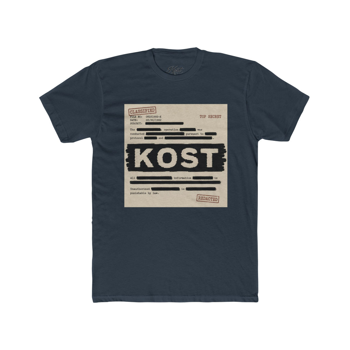 KOST Censored Records Tee — Vintage Dossier Graphic Cotton Shirt