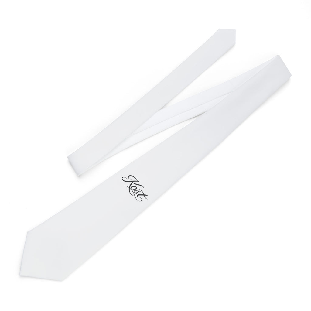 White Necktie with Elegant Script Monogram