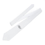 White Necktie with Elegant Script Monogram