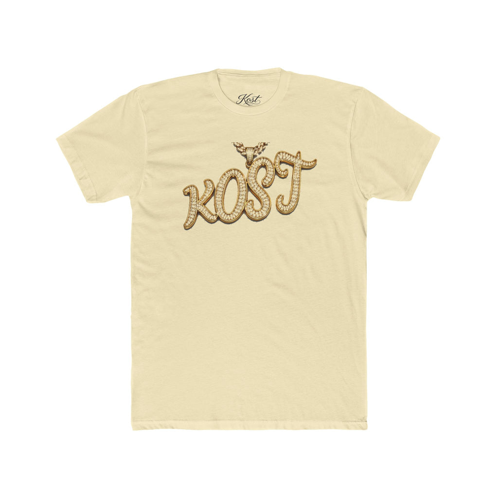 KOST Script Logo Tee — Vintage Rhinestone Lettering Cotton T-Shirt