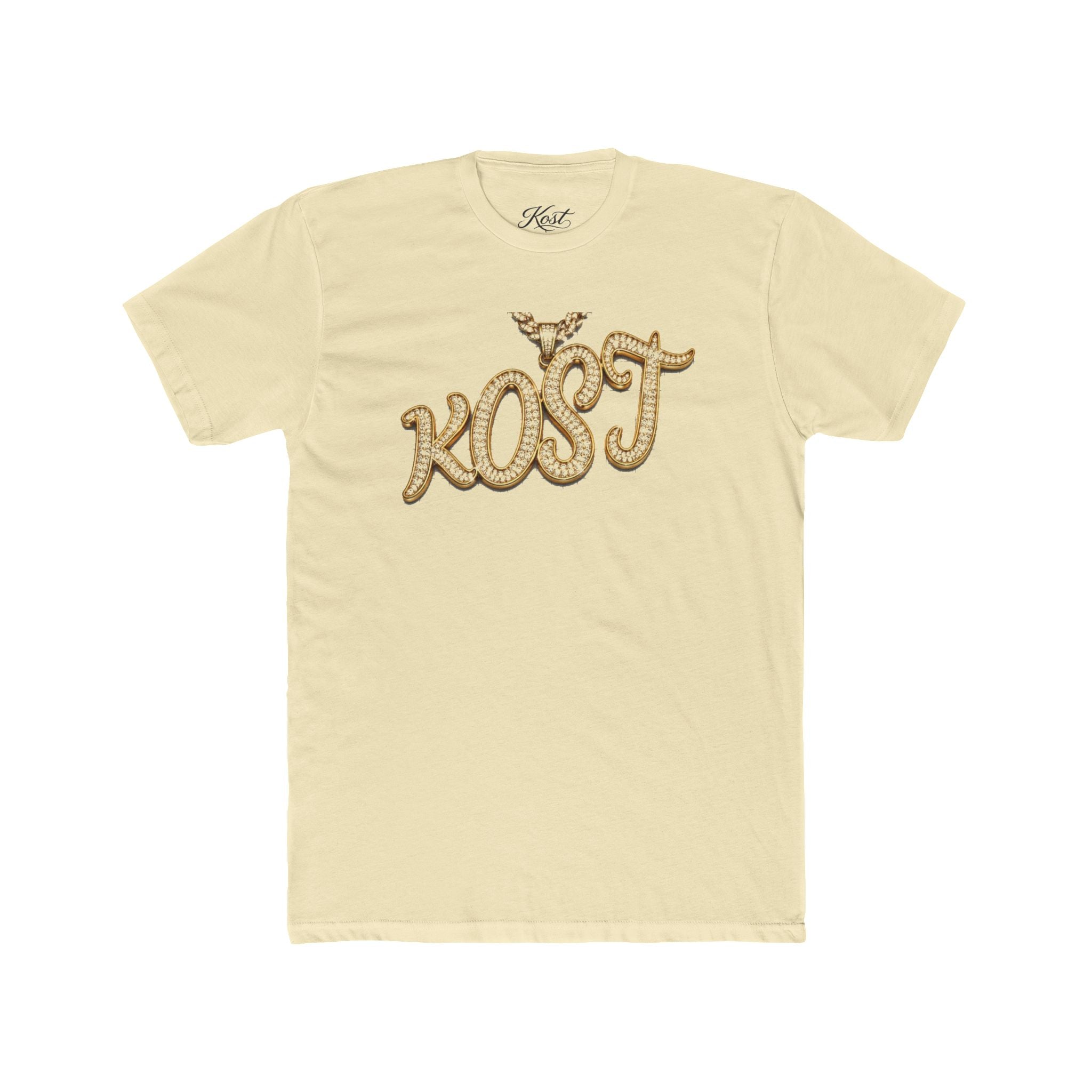KOST Script Logo Tee — Vintage Rhinestone Lettering Cotton T-Shirt