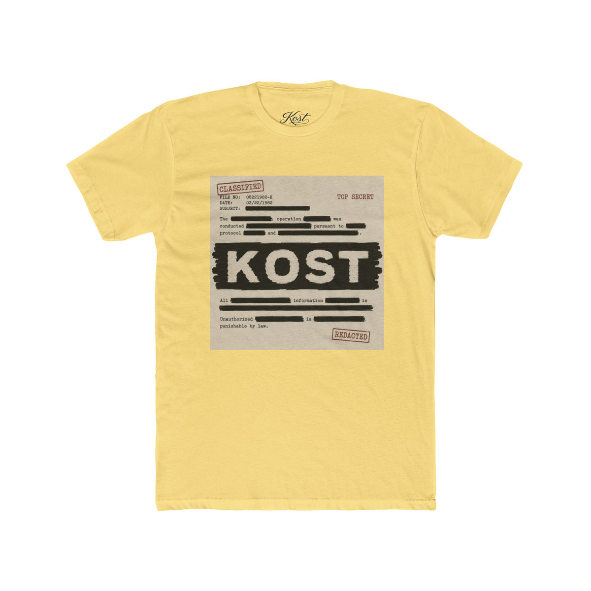 KOST Censored Records Tee — Vintage Dossier Graphic Cotton Shirt
