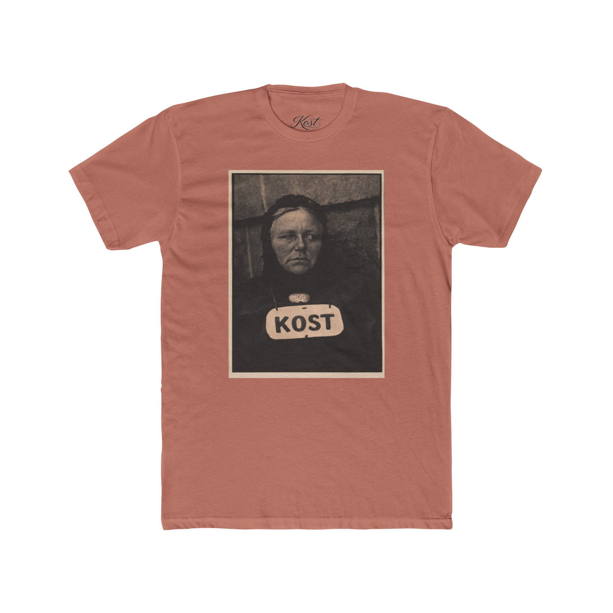 Vintage Portrait Tee — 'KOST' Graphic Cotton Shirt