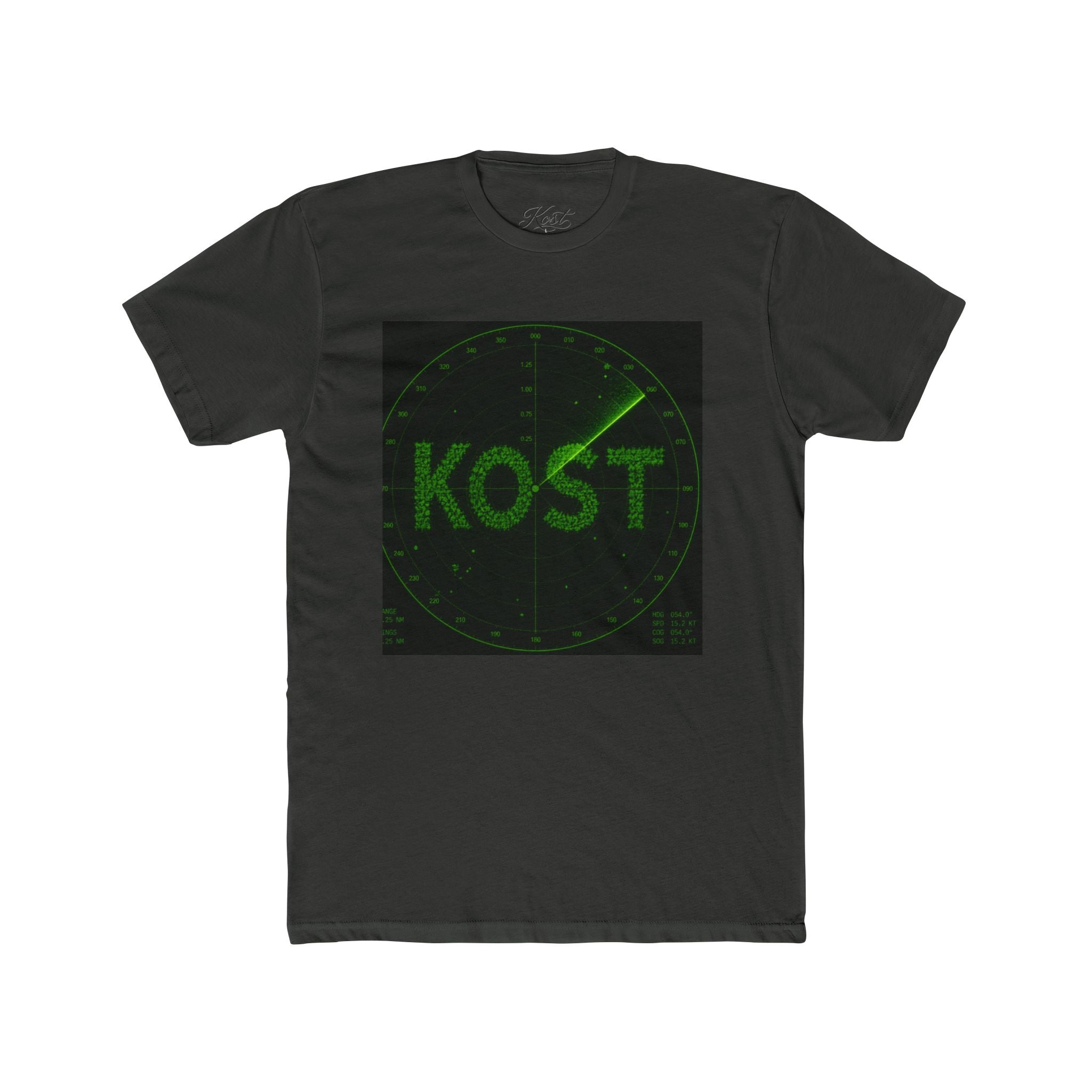 KOST Radar Graphic Tee — Retro Green Radar Logo T-Shirt