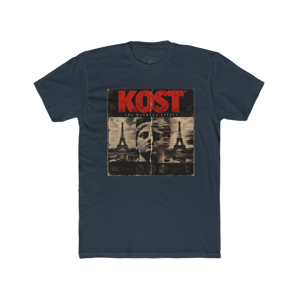 KOST Paris Collage T-Shirt — Retro JFK & Eiffel Tower Graphic Tee