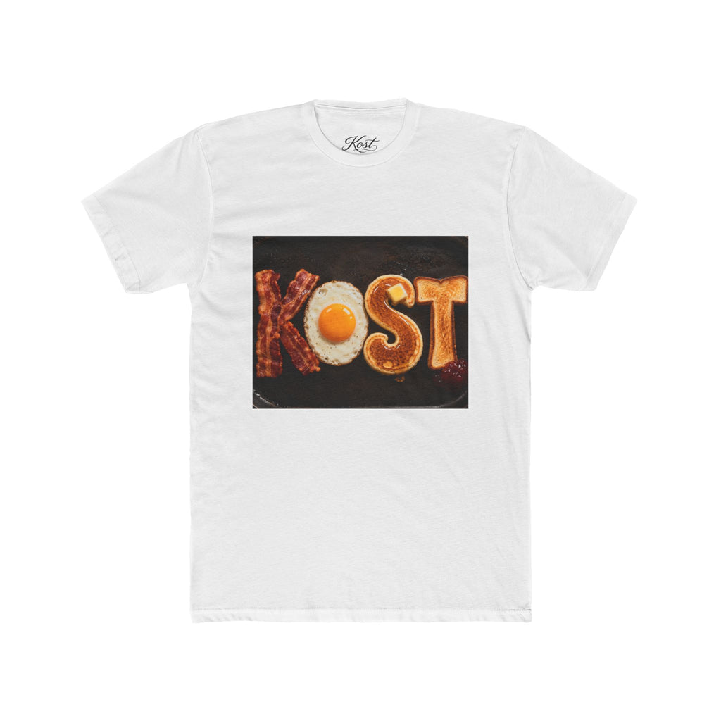 T-Shirt — 'KOST' Breakfast Letters Design (Bacon & Egg)