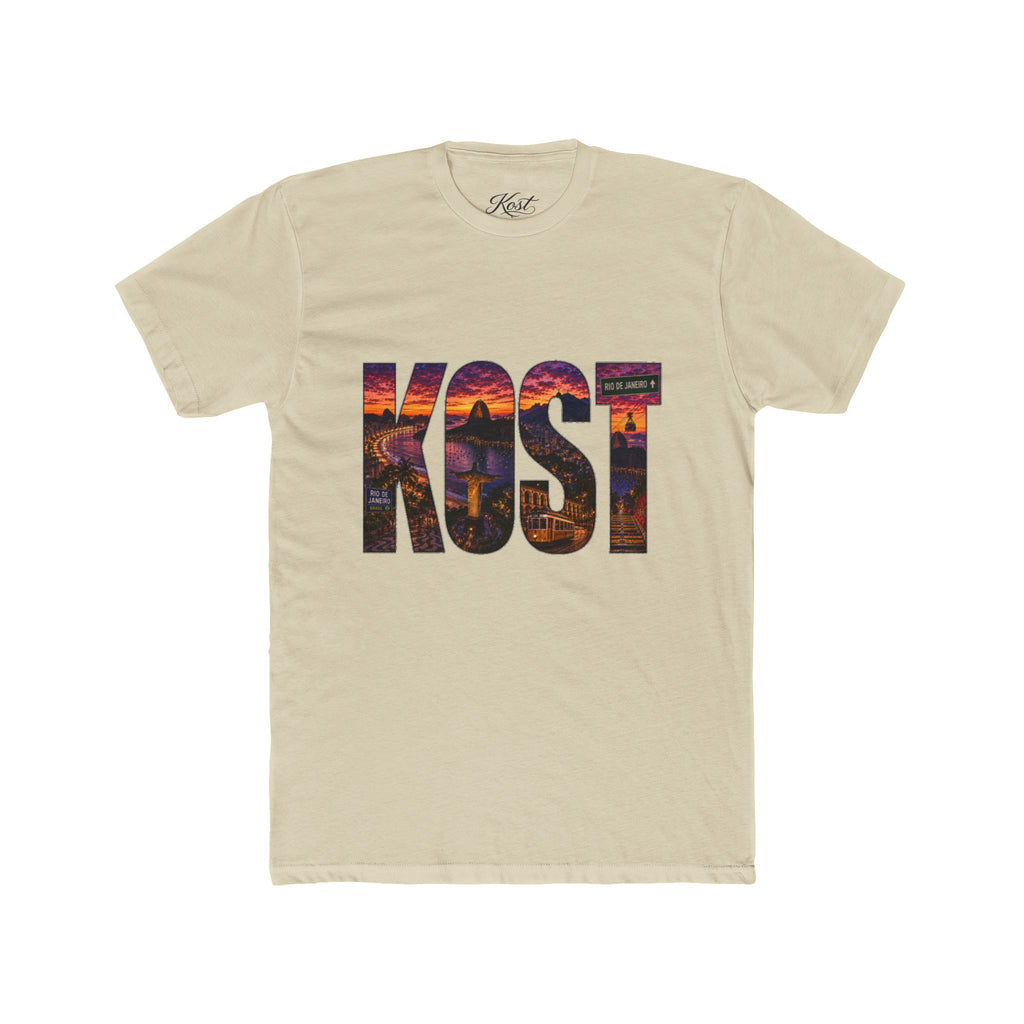 KOST Sunset Graphic Tee — Bold City Name Lettering T-Shirt