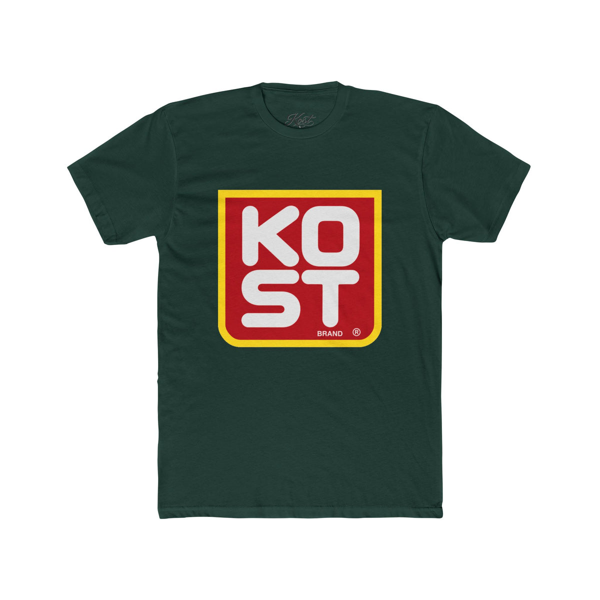 Vintage Retro Logo Tee — "KOST" Bold Square Graphic T-Shirt