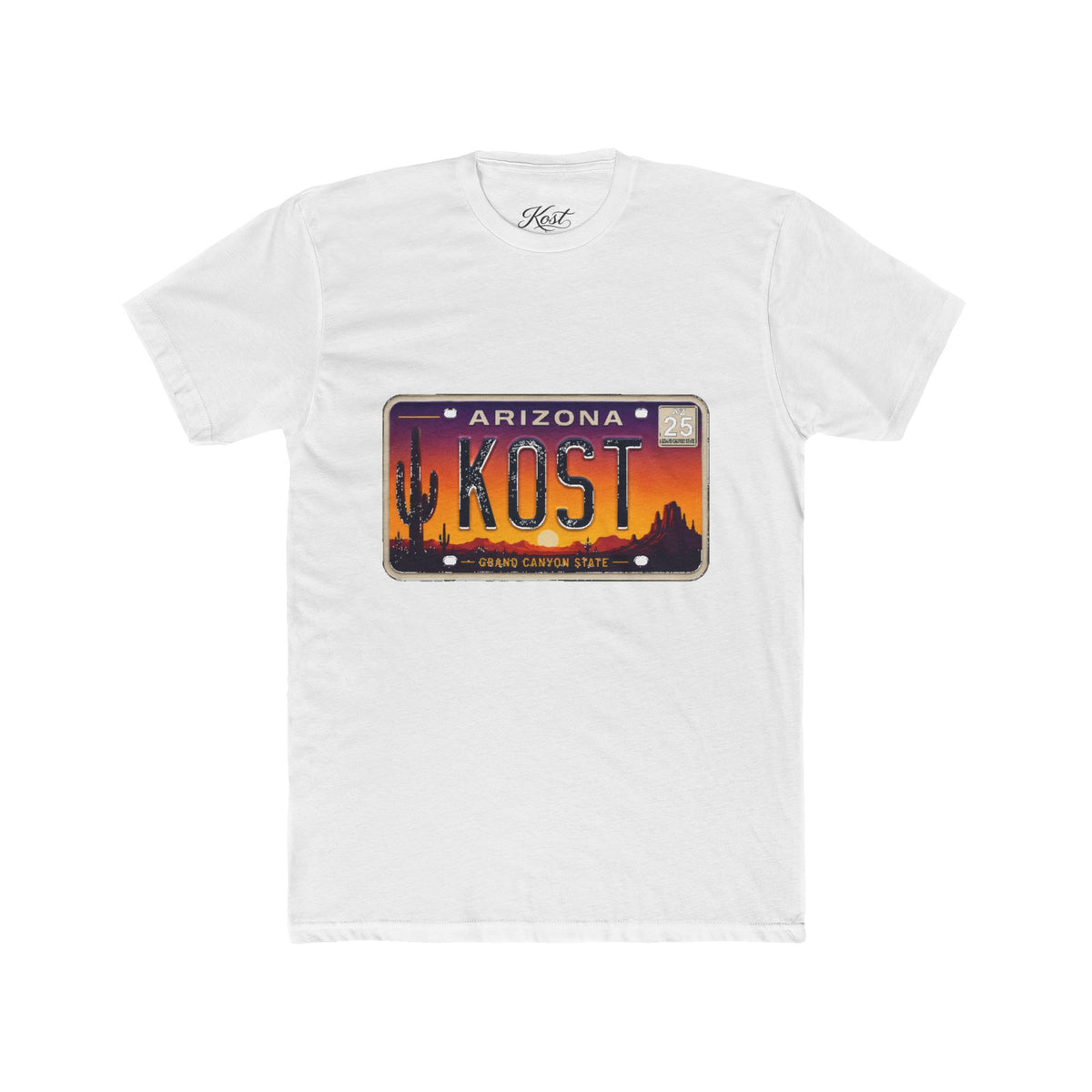 Arizona License Plate Tee - KOST Desert Sunset Graphic T-Shirt