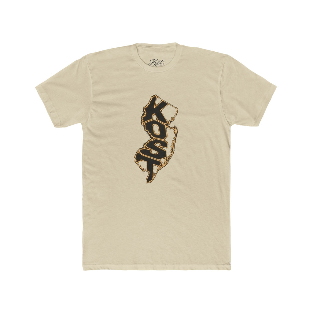 New Jersey KOSO State Outline Tee — Vintage Gold Script Jersey T-Shirt