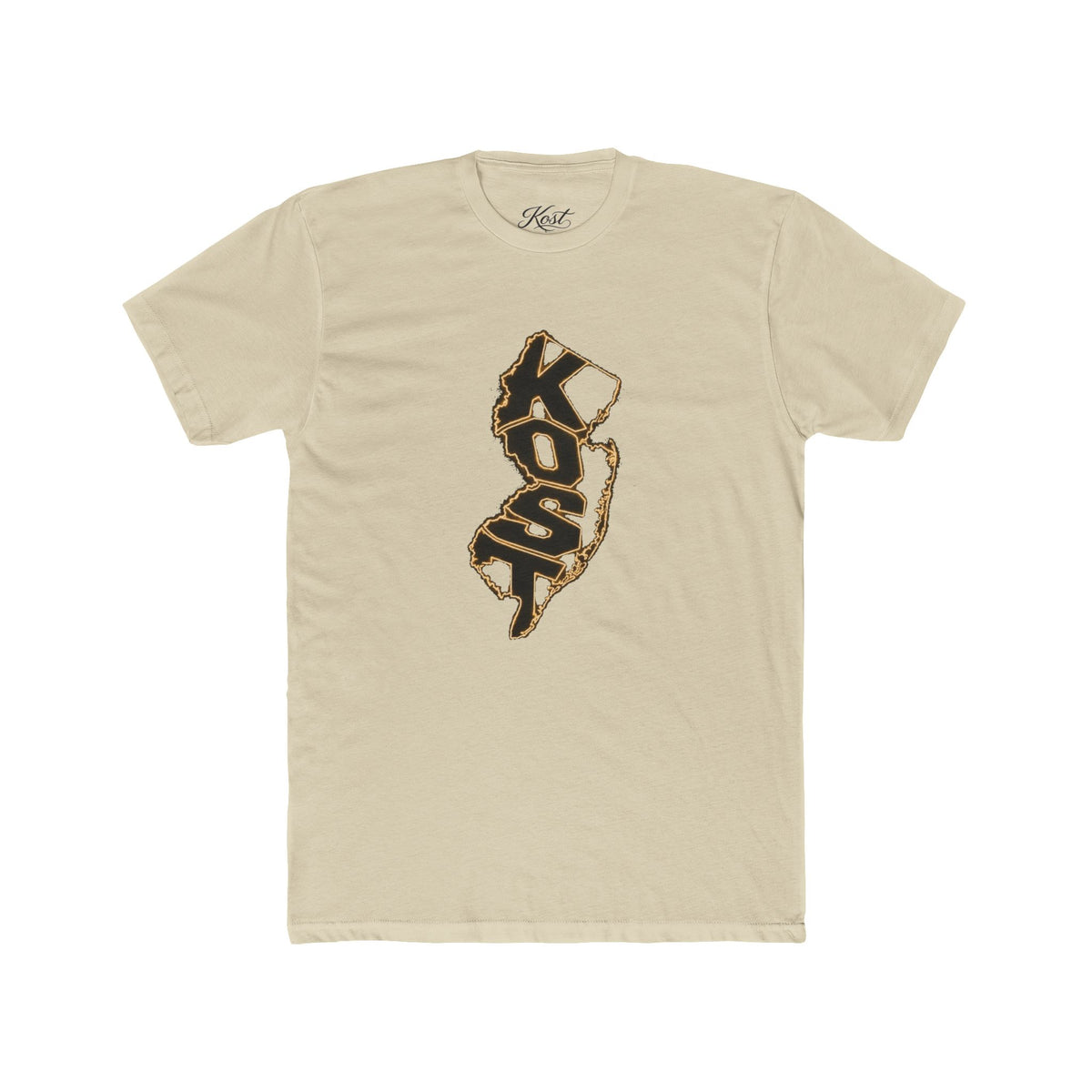 New Jersey KOSO State Outline Tee — Vintage Gold Script Jersey T-Shirt