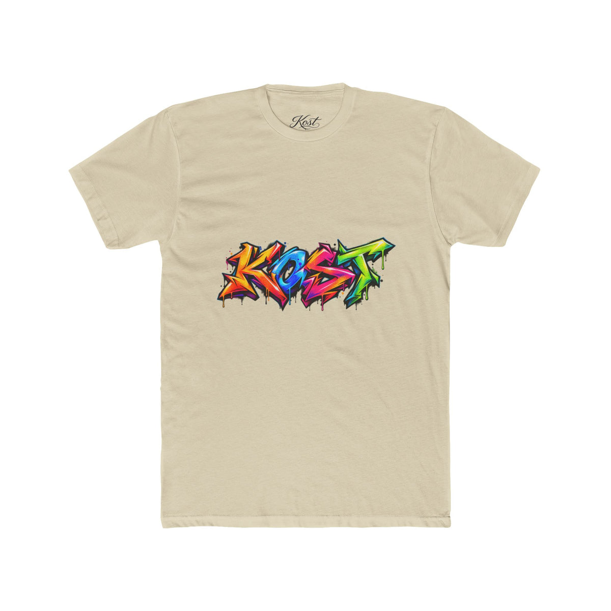 Graffiti 'Kost' Tee – Colorful Street Art Crew Neck T-Shirt