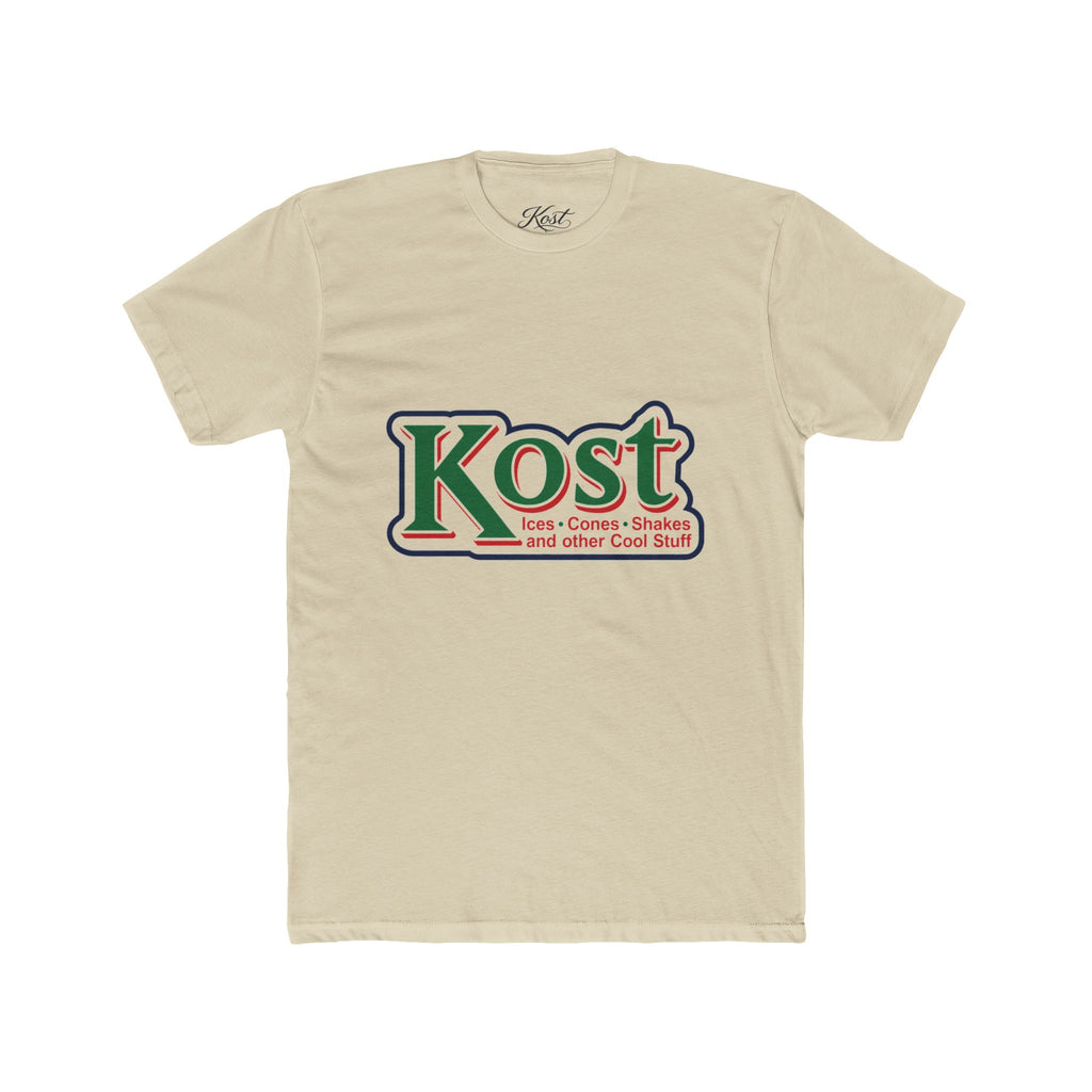 Kost Logo Crew T-Shirt — Retro Grocery Style Graphic Tee