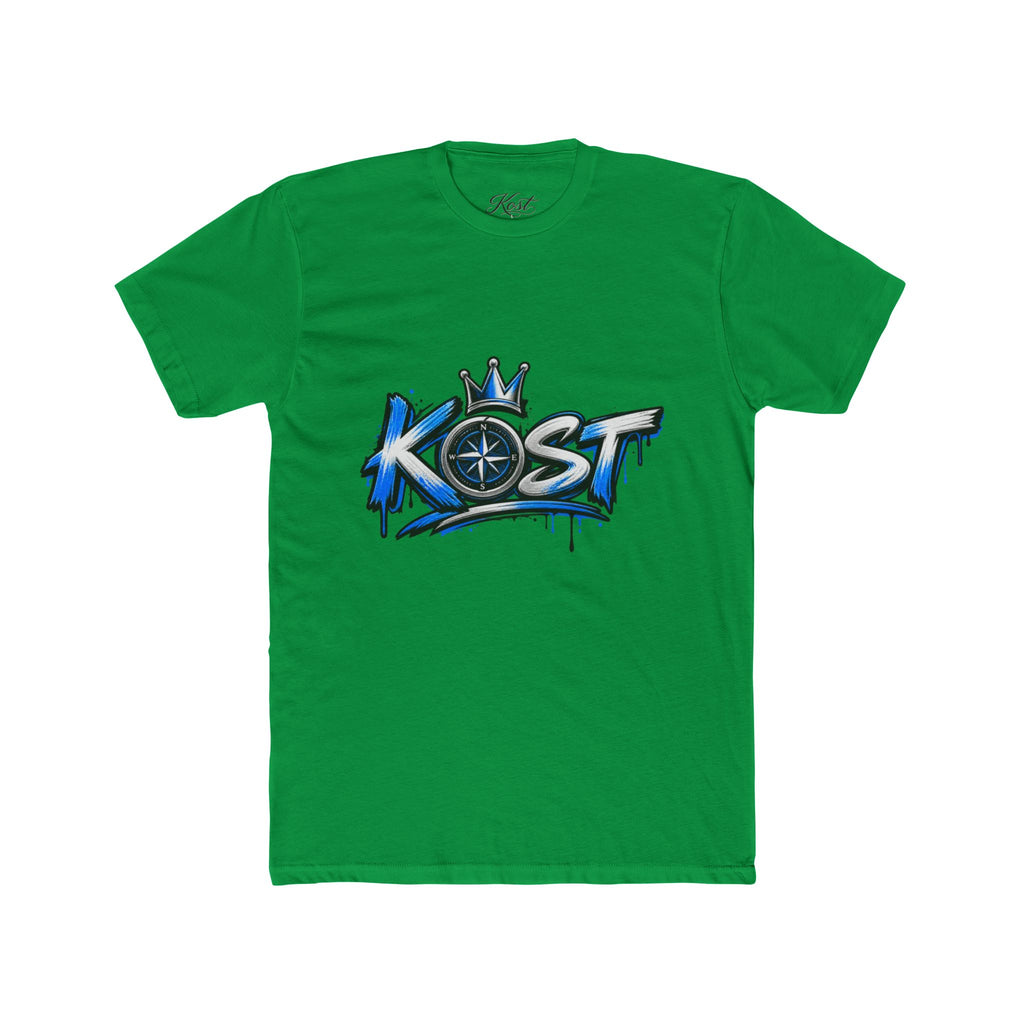 KOST Graffiti Logo T‑Shirt — Urban Streetwear Tee with Crown & Compass Design