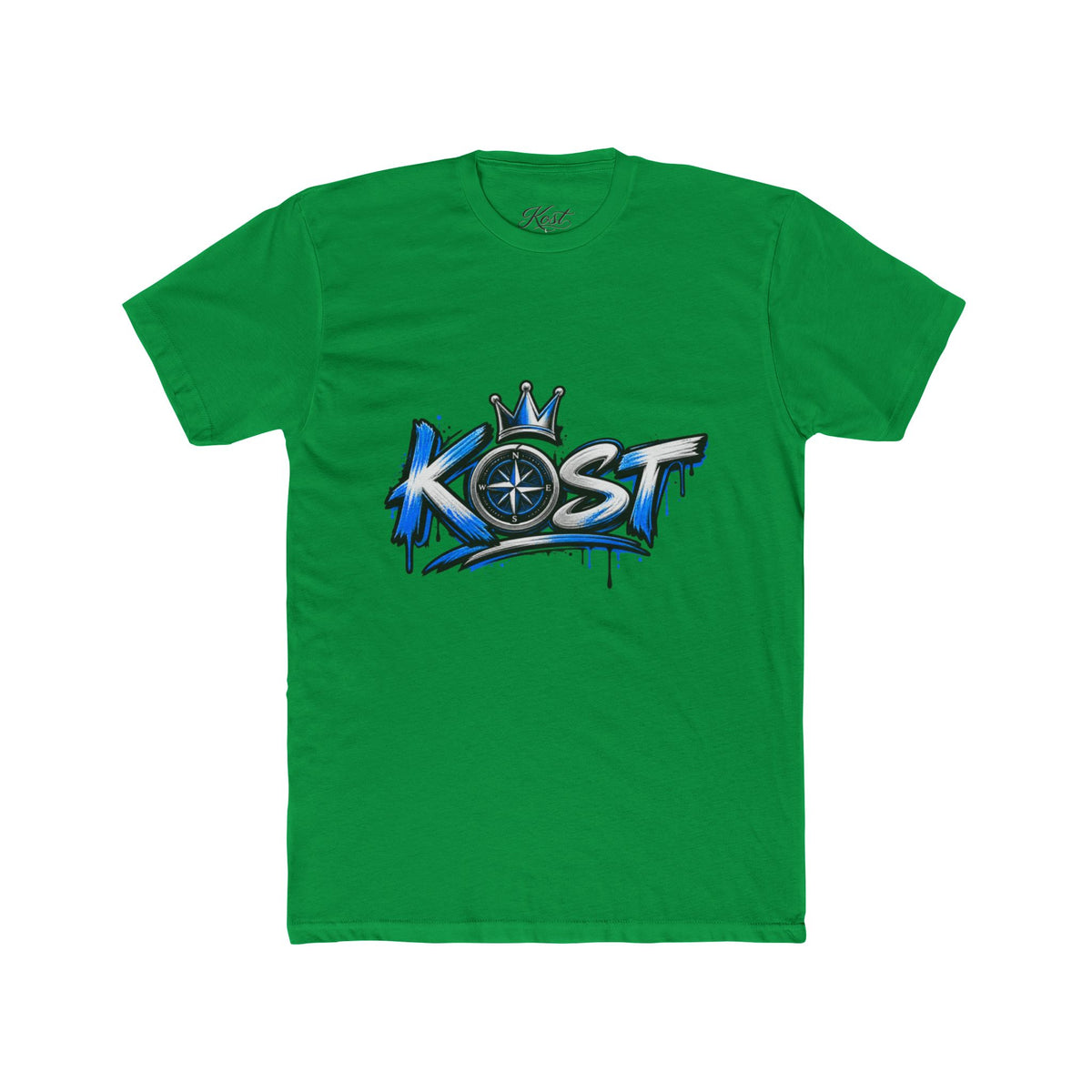KOST Graffiti Logo T‑Shirt — Urban Streetwear Tee with Crown & Compass Design