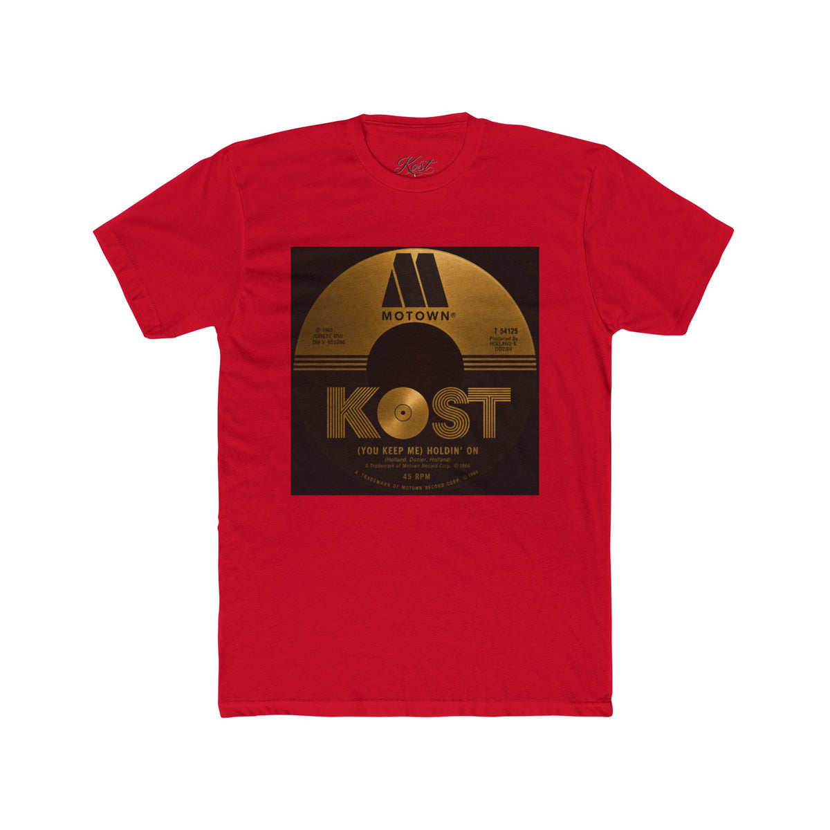 Vinyl Record Graphic Tee — "KOST" Retro Motown Design