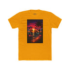 Retro Sunset Beach T-Shirt — 'Coast' Neon Palm Graphic Tee