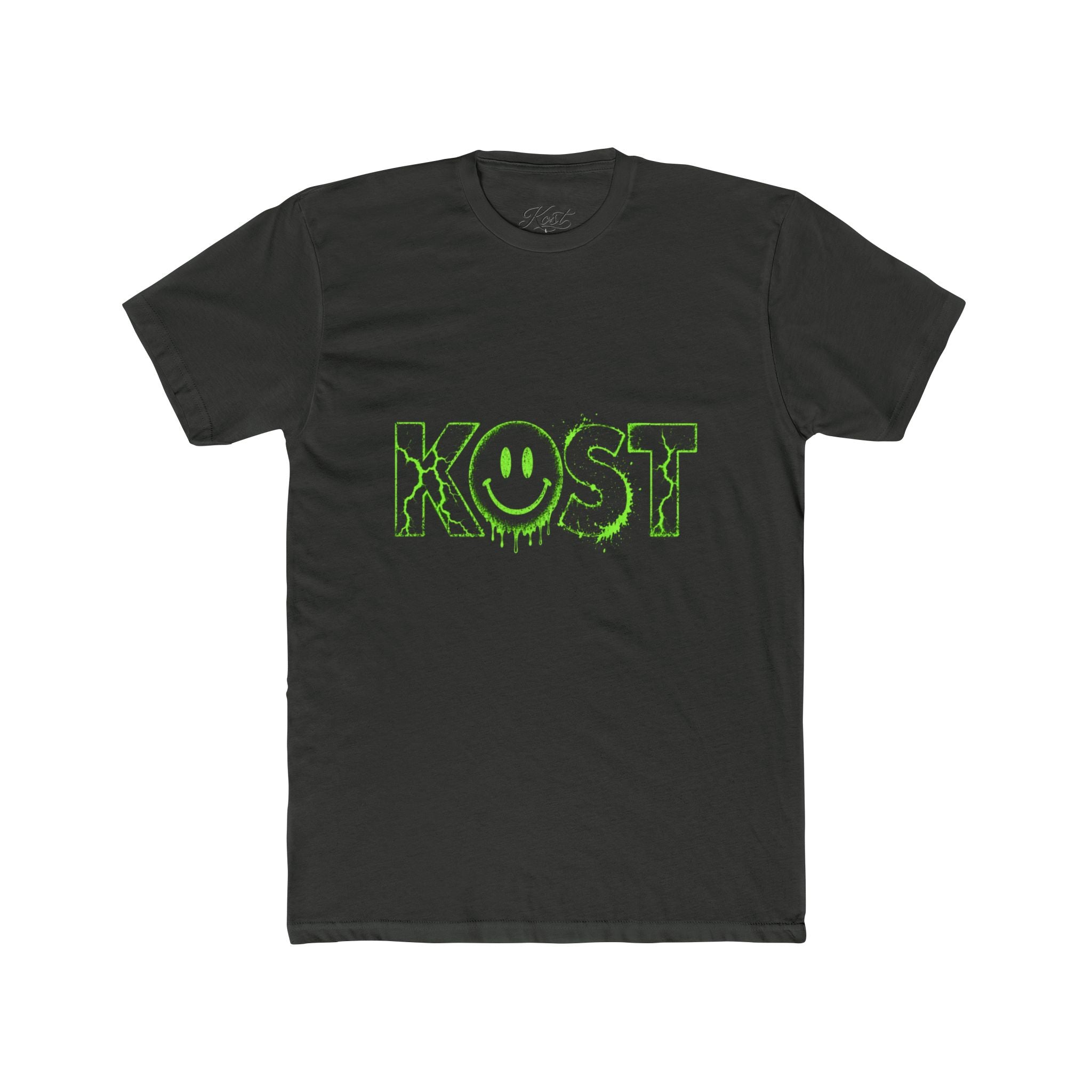 KOST Smiley Graphic Tee — Neon Green Drip Logo Cotton T-Shirt