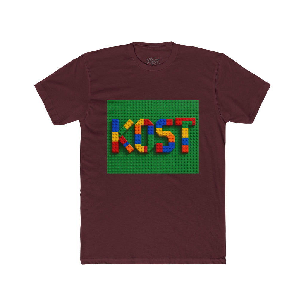 Kids Block Name Tee — Colorful Building Brick 'KOST' Graphic Shirt