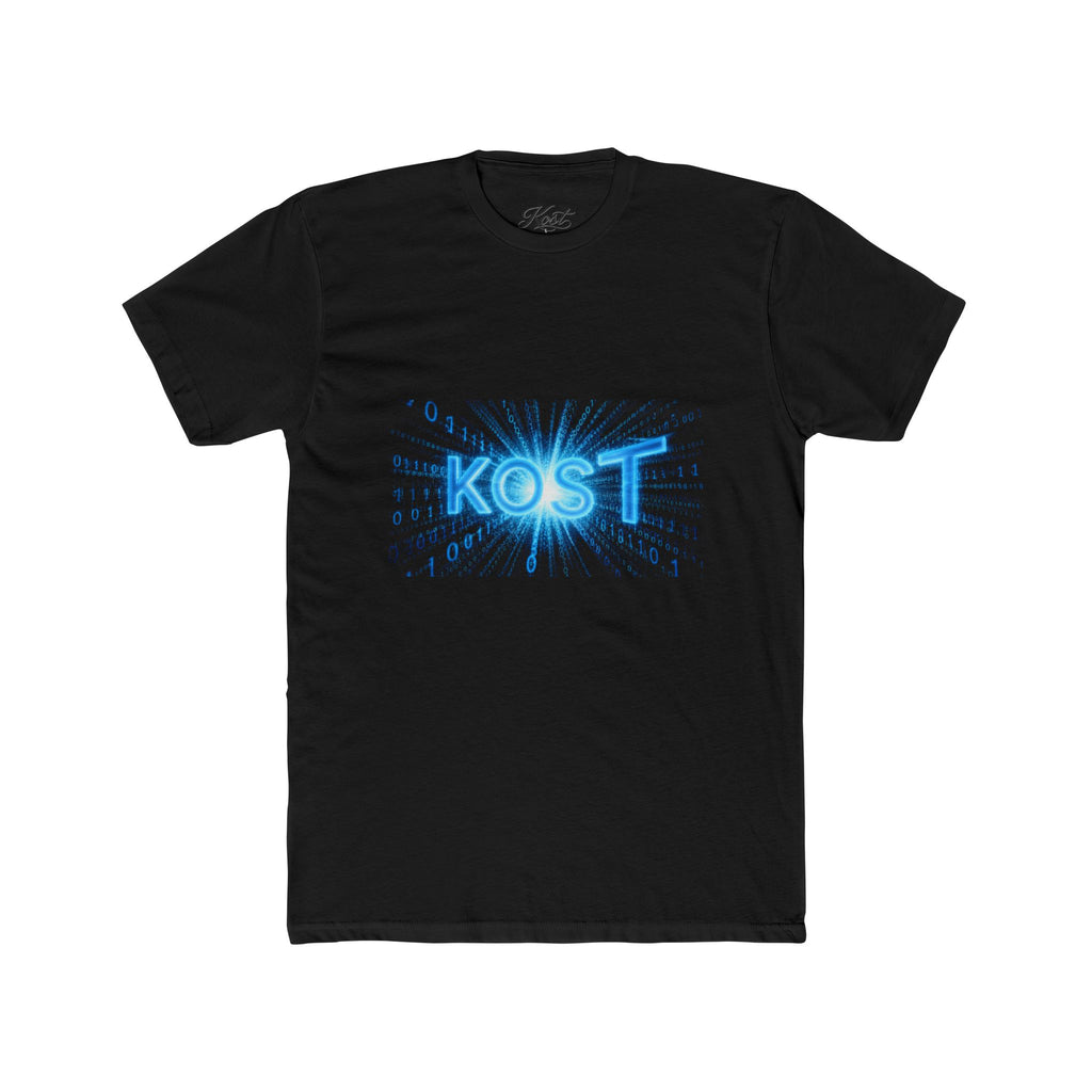 KOST Blue Burst Graphic Tee — Retro Tech Logo T-Shirt