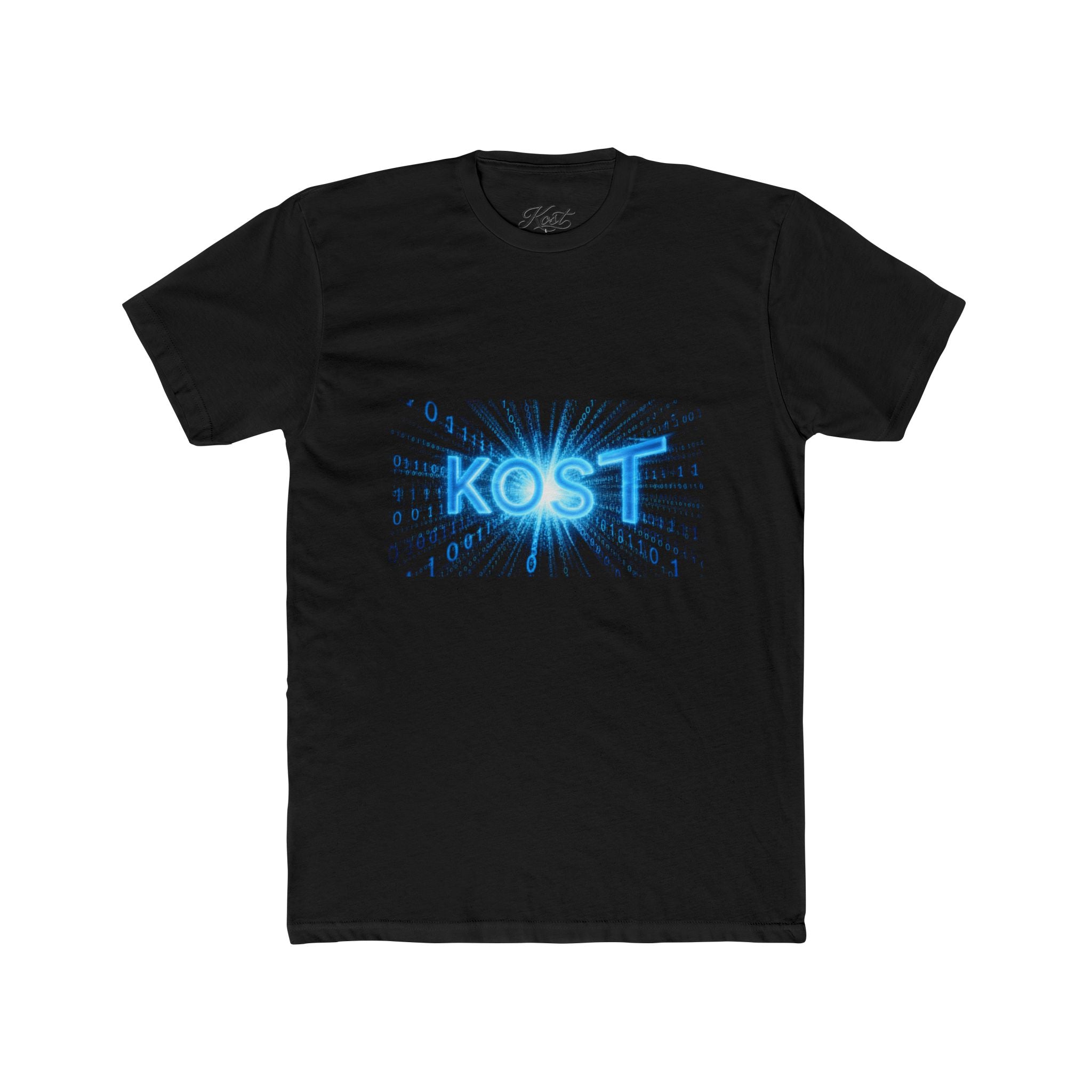 KOST Blue Burst Graphic Tee — Retro Tech Logo T-Shirt