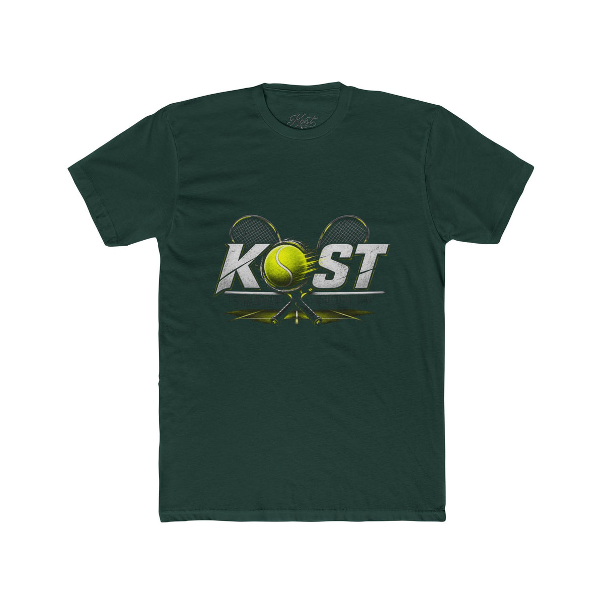 Tennis A-List Crew Tee — Retro Tennis Ball & Racket Graphic