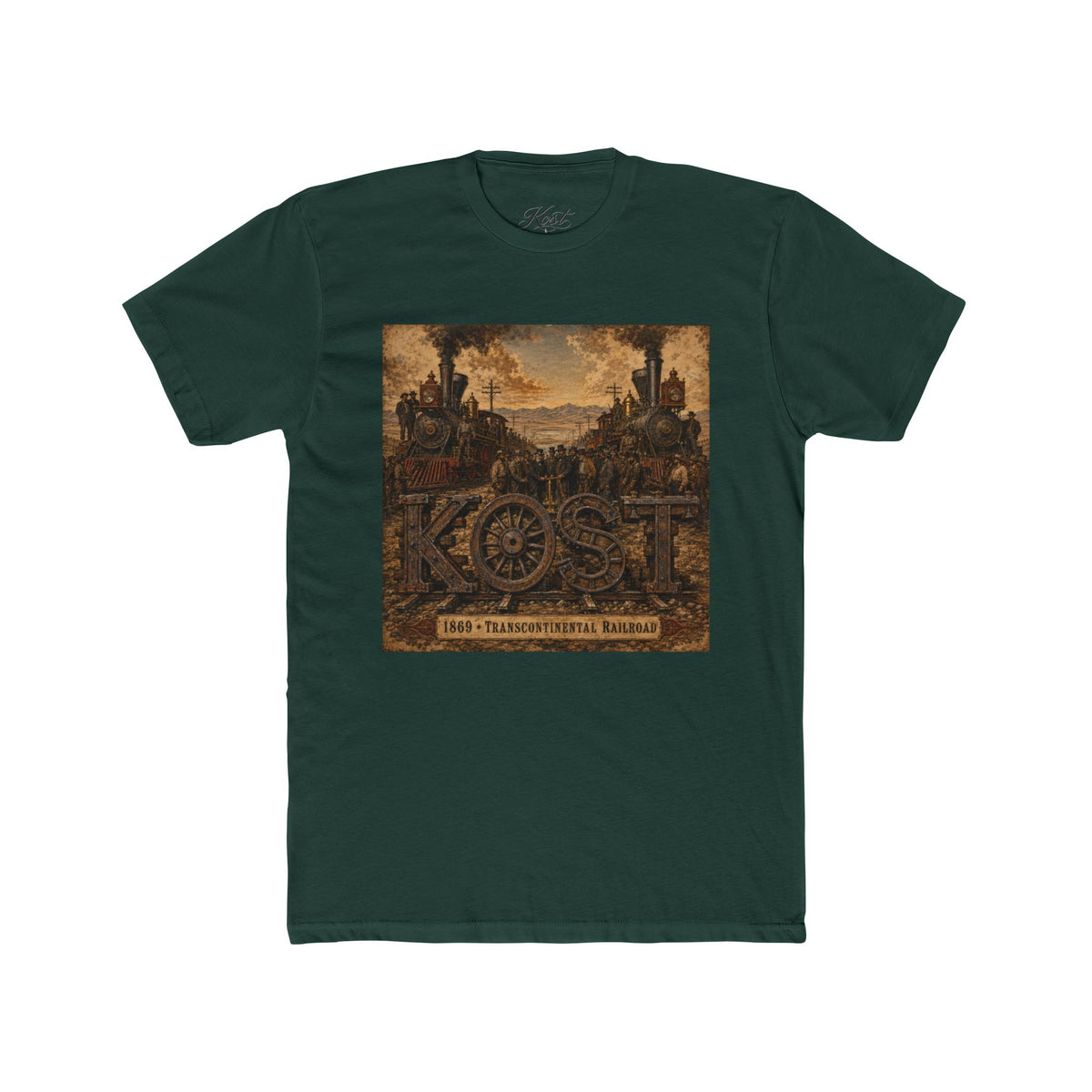 Vintage Rustic 'KOST' Graphic Tee — Industrial Steampunk Art Shirt