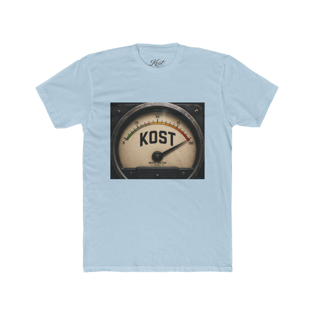 Vintage Radio Meter Tee — “KOST” Gauge Graphic Cotton T‑Shirt