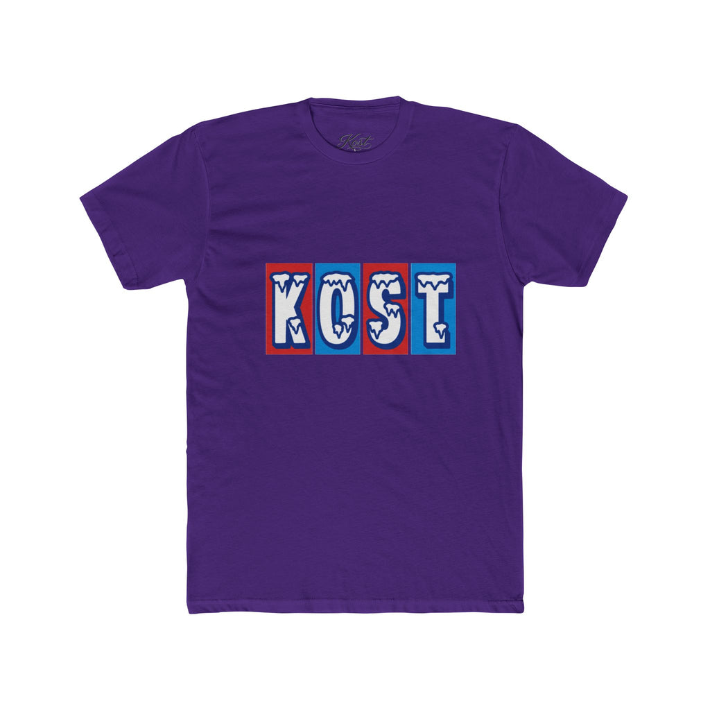 Kost Retro Block Letter Tee — Vintage Red & Blue Graphic T-Shirt