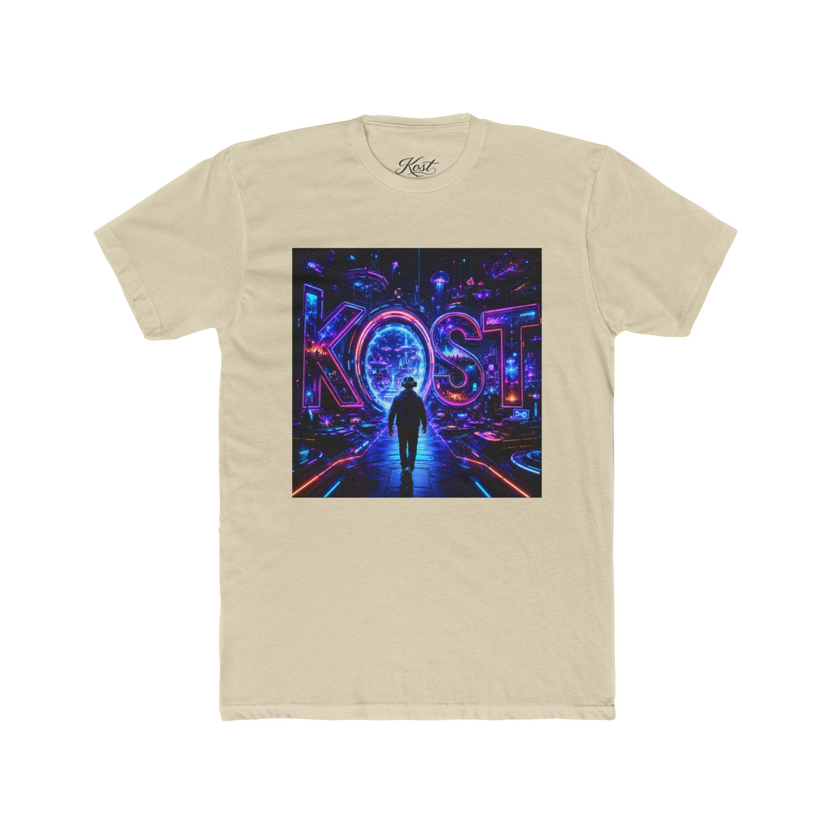 KOSTI Retro Futuristic Neon Tee — Lost Silhouette Vaporwave T-Shirt